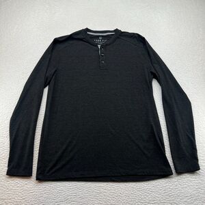 Free Fly Shirt Mens Large Henley Performance Bamboo Long Sleeve Gray Adult Gray